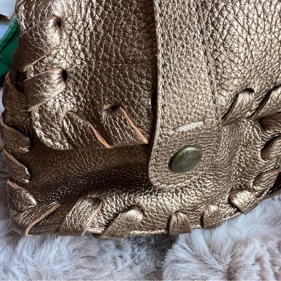 ✨✨CHLOE Metallic Gold Leather Silverado Bag Pewter Shade - Picture 5 of 14